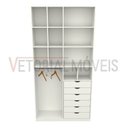 Ver imagem 3 de Armário Arara Gaveta Samara M5 100% Mdf Closet Lojas Colmeia - Branco
