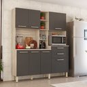 Ver imagem 1 de Cozinha Compacta 7 Portas e 2 Gavetas Encanto Bnn Decor Demobile Avena Grafito