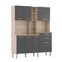 Ver imagem 2 de Cozinha Compacta 7 Portas e 2 Gavetas Encanto Bnn Decor Demobile Avena Grafito