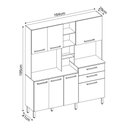 Ver imagem 4 de Cozinha Compacta 7 Portas e 2 Gavetas Encanto Bnn Decor Demobile Avena Grafito