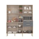 Ver imagem 3 de Cozinha Compacta 7 Portas e 2 Gavetas Encanto Bnn Decor Demobile Avena Grafito