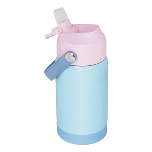 Garrafa Térmica Buba com Alça Canudo Azul Rosa 360ml