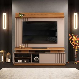 Home Theater Detroit Cor Carvalho Nobre/Griz - Dj Móveis - 1