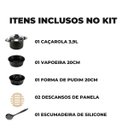 Ver imagem 2 de Panela 3 em 1 Antiaderente 3,9l com Tampa de Vidro + 02 Descansos Redondos + Escumadeira de Silicone