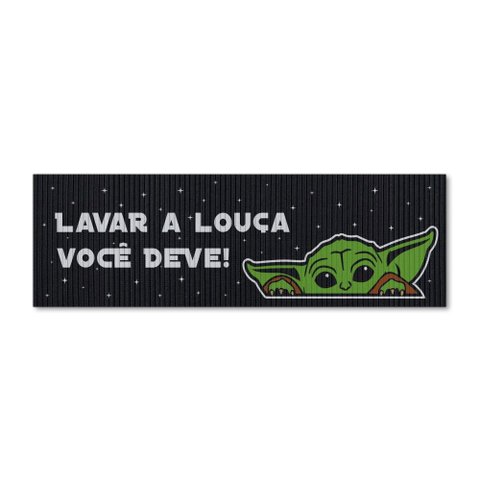 Tapete de Cozinha 1,25x0,40cm Yoda Star Wars LAVAR A LOUÇA BEEK