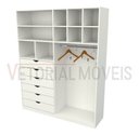 Ver imagem 4 de Armário Arara Gaveta Samara M6 100% Mdf Closet Loja Colmeia - Branco