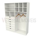 Ver imagem 4 de Armário Arara Gaveta Samara M6 100% Mdf Closet Loja Colmeia - Branco