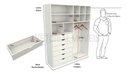 Ver imagem 1 de Armário Arara Gaveta Samara M6 100% Mdf Closet Loja Colmeia - Branco