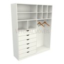Ver imagem 3 de Armário Arara Gaveta Samara M6 100% Mdf Closet Loja Colmeia - Branco
