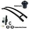 KIT Puxador Porta (SOLARES) Aço Inox PRETO + fechadura rolete pivotante PRETO + Batedor/ - 2 M ENTRE - 1