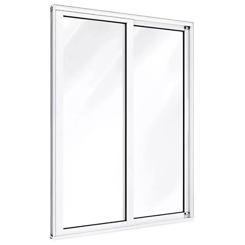 Porta de Sacada de Correr de Alumínio Branco 2 Folhas Móveis Cmc Classic - 2.10 (a) X 1.50 (l)