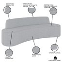 Ver imagem 3 de Sofá 5 Lugares para Sala de Estar Living 300cm Koane D06 Linho Cinza Claro - Mpozenato