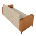 Ver imagem 7 de Sofá Living Decorativo Houston 2 Lugares 160cm Pés em Metal Linho/pu Bege Escuro/caramelo G33 - Gran