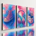 Ver imagem 1 de Kit 3 Quadro Decorativo Menina Faculdade Estudos Rosa Quarto Qualidade Premium Moderno 28x20cm