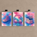 Ver imagem 2 de Kit 3 Quadro Decorativo Menina Faculdade Estudos Rosa Quarto Qualidade Premium Moderno 28x20cm