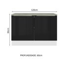 Ver imagem 3 de Balcão de Pia 120 cm 2 Portas Branco/Preto Lux Madesa
