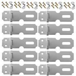 Dobradiça Porta Cadeado Fecho Trinco Zincado 6,3cm para Portão Gaveta Armário | Aliança | Kit 10 Un - 1