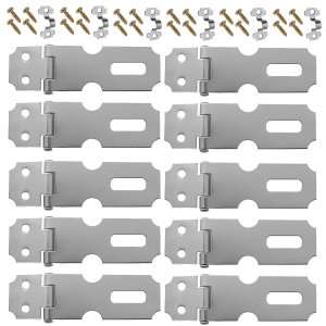 Dobradiça Porta Cadeado Fecho Trinco Zincado 6,3cm para Portão Gaveta Armário | Aliança | Kit 10 Un