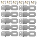 Ver imagem 1 de Dobradiça Porta Cadeado Fecho Trinco Zincado 6,3cm para Portão Gaveta Armário | Aliança | Kit 10 Un