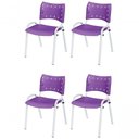 Ver imagem 1 de Cadeira Iso Base Branco Escola, Escritório Violeta Kit 4 Un