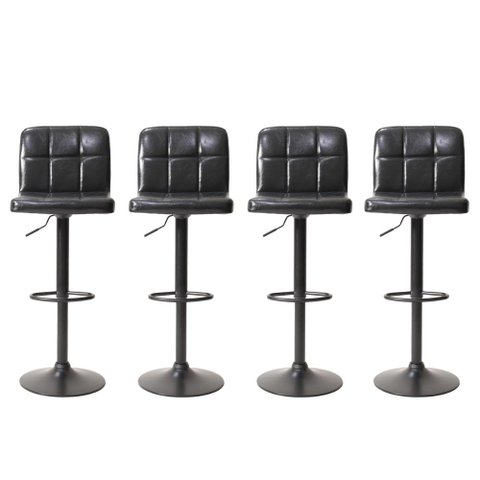 Kit 4 Banquetas Gomos Prime Giratória com Ajuste de Altura Preto