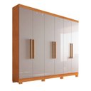 Ver imagem 1 de Guarda-roupa solteiro 6 portas 1,80m com pés - Sergipe-Nature/Off - Bianchi Móveis