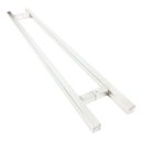 Ver imagem 3 de Puxador Portas Duplo Aço Inox Escovado Aristocrata 30 cm para portas: pivotantes/madeira/vidro - AÇO