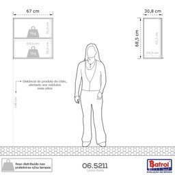 Armário de Cozinha e Lavanderia com 2 Portas Duplo Aéreo Suspenso Paris Batrol Nogal/branco - 3
