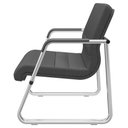 Ver imagem 5 de Cadeira de Escritório Recepção com Braço Fixa Cromada Lev P03 Crepe Preto - Lyam Decor
