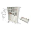 Ver imagem 1 de Armário Arara Gaveta Samara M7 100% Mdf Closet Colmeia - Branco