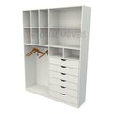 Ver imagem 3 de Armário Arara Gaveta Samara M7 100% Mdf Closet Colmeia - Branco