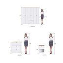 Ver imagem 5 de Quarto Completo Casal com Guarda-roupa 6 Portas Cômoda 3 Gavetas e Mesa de Cabeceira Americano