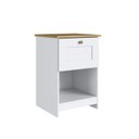 Ver mais imagens de Quarto Completo Casal com Guarda-Roupa 6 Portas Cômoda 3 Gavetas e Mesa de Cabeceira Americano Branco/Gelo