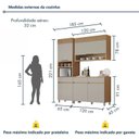 Ver imagem 3 de Cozinha Completa Modulada 3 Peças 5 Portas 3 Gavetas 100% MDF Realeza Premium
