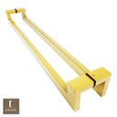 Ver imagem 2 de Puxador Para Portas Duplo em Aço Inox 304 Modelo Grécia Dourado Metálico Acetinado para portas: - 42