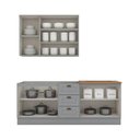 Ver imagem 6 de Cozinha Modulada Henn Americana 4 Peças (1aéreo+2balcões+1complemento) S/pia Cz127 Cinza-henn