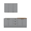 Ver imagem 7 de Cozinha Modulada Henn Americana 4 Peças (1aéreo+2balcões+1complemento) S/pia Cz127 Cinza-henn