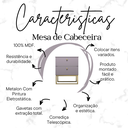 Ver imagem 2 de Mesa de Cabeceira Industrial Mdf com Pés Metalon Dourado Plancasa:lavanda