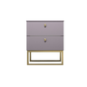 Mesa de Cabeceira Industrial Mdf com Pés Metalon Dourado Plancasa:lavanda - 1