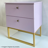 Mesa de Cabeceira Industrial Mdf com Pés Metalon Dourado Plancasa:lavanda - 4