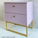 Ver imagem 4 de Mesa de Cabeceira Industrial Mdf com Pés Metalon Dourado Plancasa:lavanda