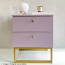 Mesa de Cabeceira Industrial Mdf com Pés Metalon Dourado Plancasa:lavanda - 3