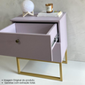 Mesa de Cabeceira Industrial Mdf com Pés Metalon Dourado Plancasa:lavanda - 5