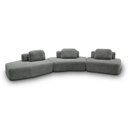 Ver imagem 7 de Sofá Ilha Sala de Estar 2 Módulos e Chaise Dakota Encosto Almofadas Soltas Bouclê Rústico Cinza G33 