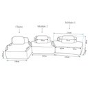 Ver imagem 4 de Sofá Ilha Sala de Estar 2 Módulos e Chaise Dakota Encosto Almofadas Soltas Bouclê Rústico Cinza G33 