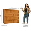 Ver imagem 4 de Cômoda para Quarto 8 Gavetas Ripado 100% MDF Tarsila Marrom/Cinamomo/Off White