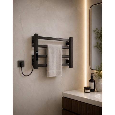 Toalheiro Elétrico Térmico Aquecido 30x 45 Preto 220V