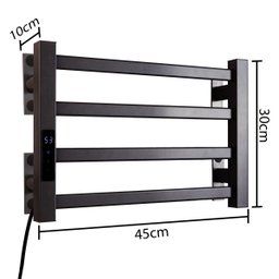 Toalheiro Elétrico Térmico Aquecido 30x 45 Preto 220v - 5