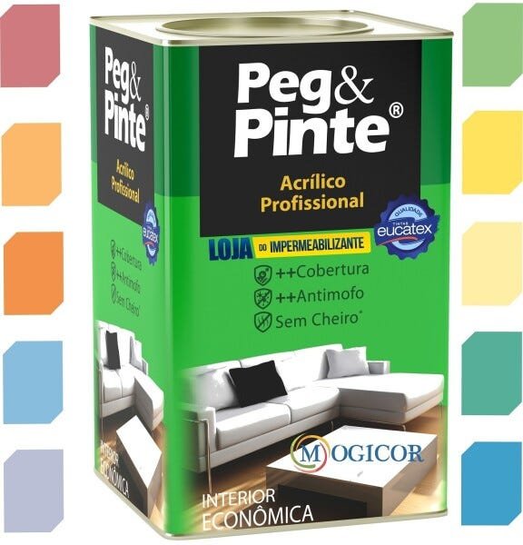 Tinta Acrílica Profissional Peg & Pinte 18l Cores - Eucatex - Pérola ...