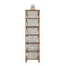 Organizador 6 Cestos Madeirado com Cesto Branco Organizer - 1